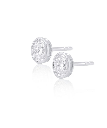 Mini Oval Diamond Studs