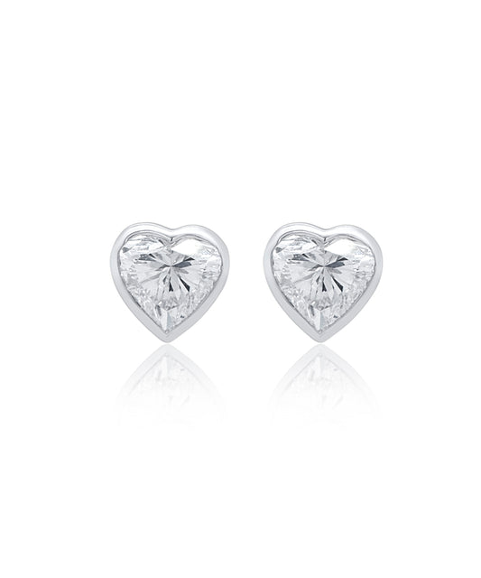 Mini Heart Diamond Studs