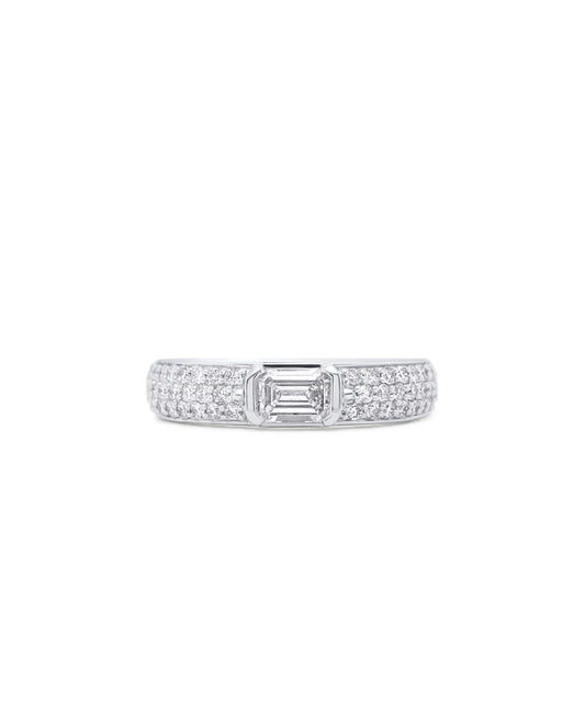 Emerald Cut Pave Band