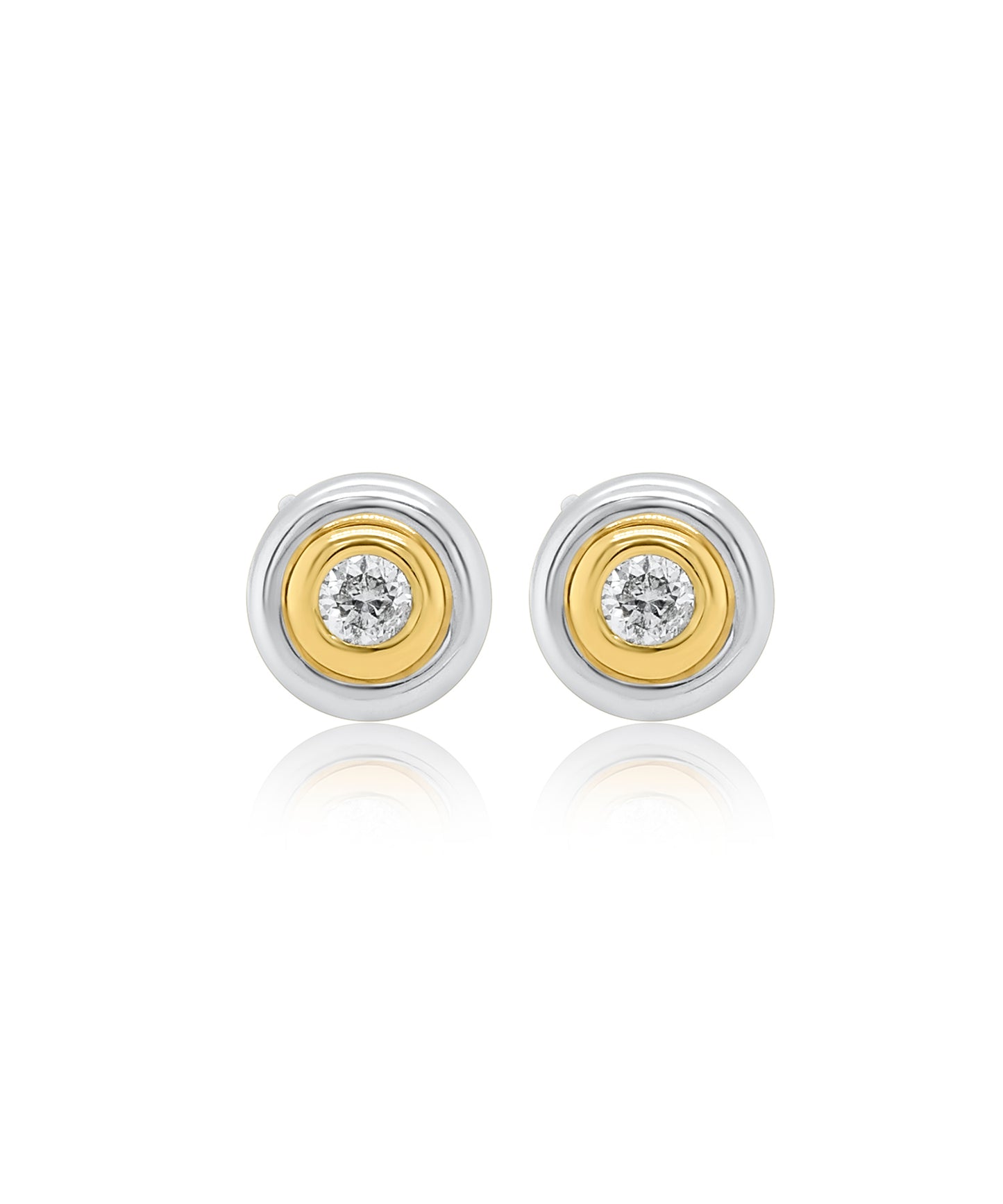 Two-Toned Bezel Studs