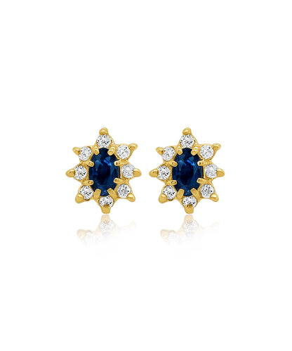 Small Sapphire Starburst Studs