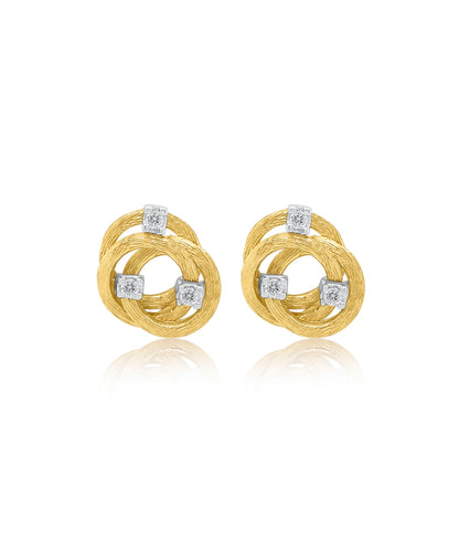 Golden Knot Diamond Earrings