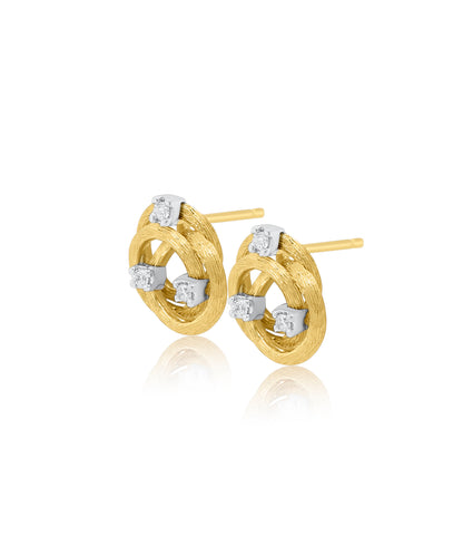 Golden Knot Diamond Earrings