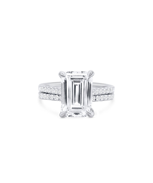 Emerald Cut with Cathedral Pave