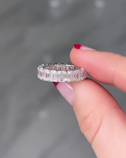 7.21ctw Emerald Eternity Band