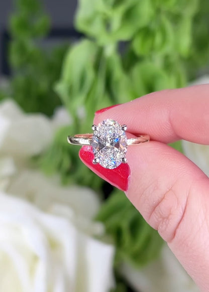 Two Toned Oval Cut with Hidden Halo