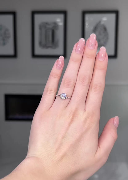 Platinum Diamond Swoop Ring