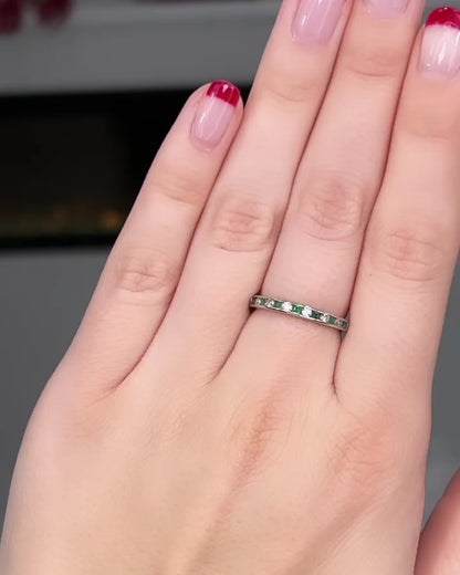 Emerald and Diamond Stacking Ring
