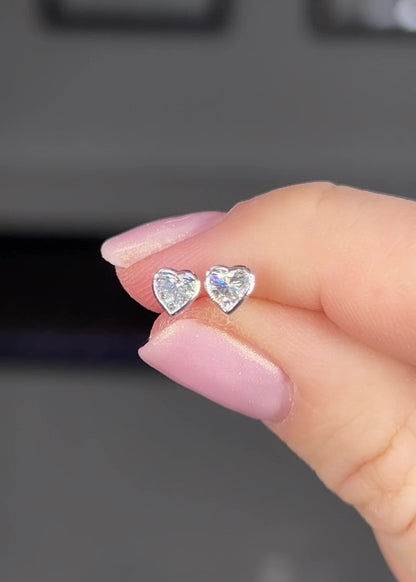 Mini Heart Diamond Studs