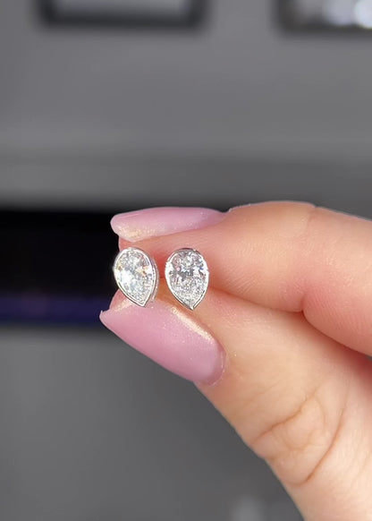 Pear Cut Diamond Studs