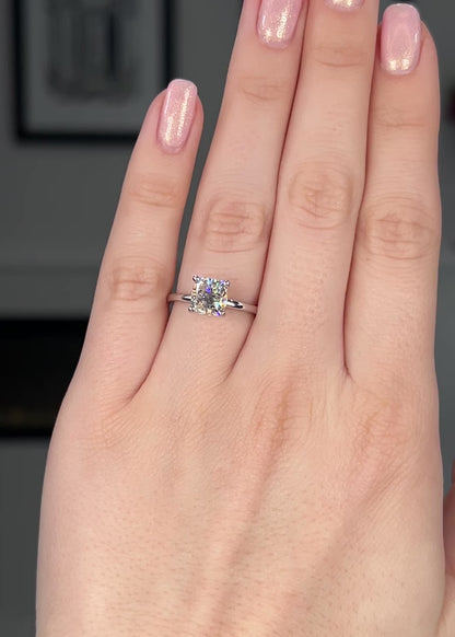 Cushion Cut with Feather Band