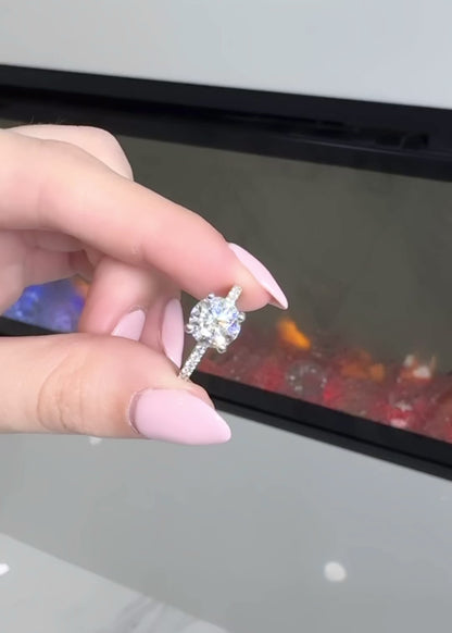His and Hers Round Cut Engagement Ring