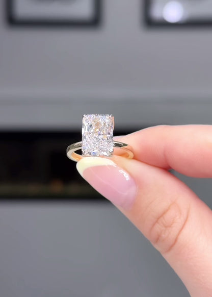 Petal Setting with 4.75ct Radiant Cut and Feather Band