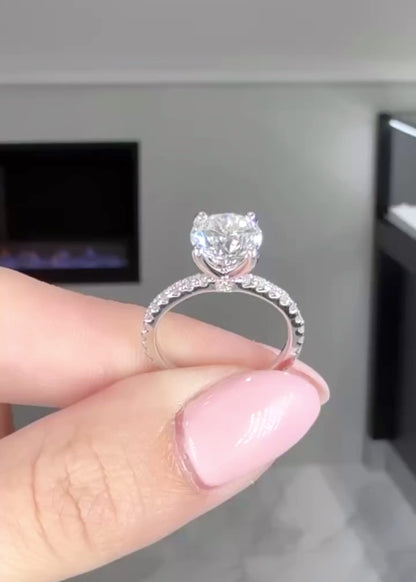 His and Hers Round Cut Engagement Ring