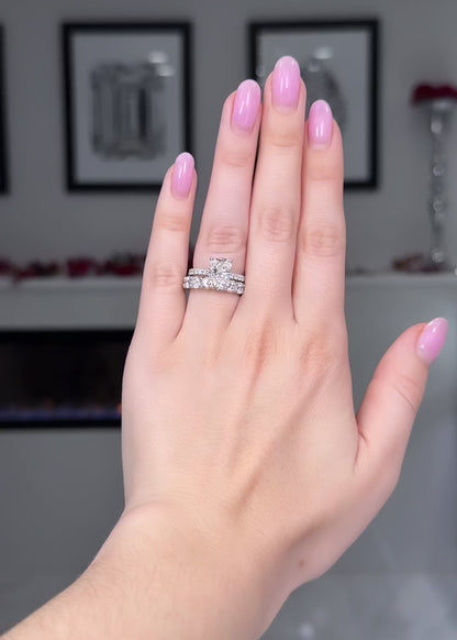 Elongated Cushion with Pave Diamond Band