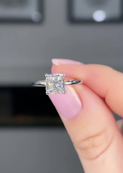 Cushion Cut with Feather Band
