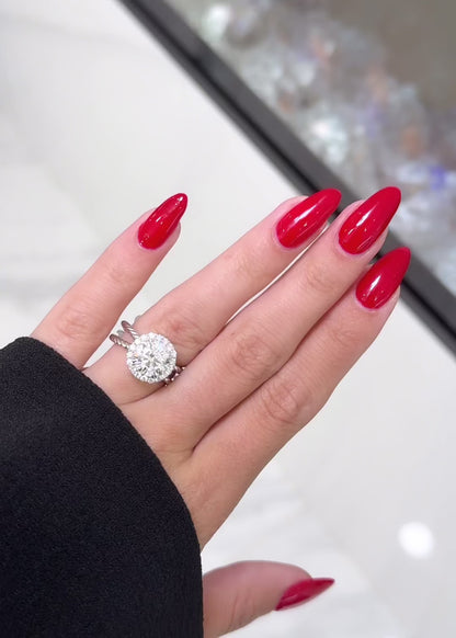 Round Brilliant Cut with Diamond Halo and Eternal Rope Band