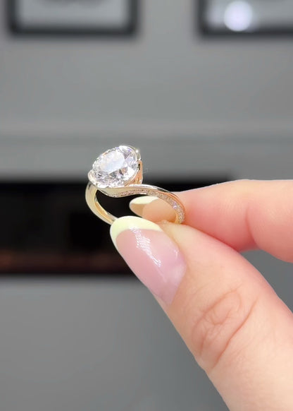 Yellow Gold Diamond Swoop Ring